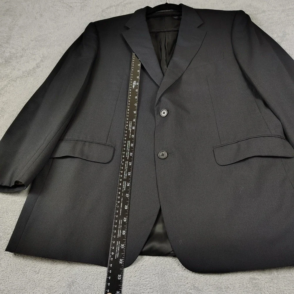 Corneliani Mens Sport Coat 2-Button Blazer Black Stripe Texture‎ 42R Italy Made